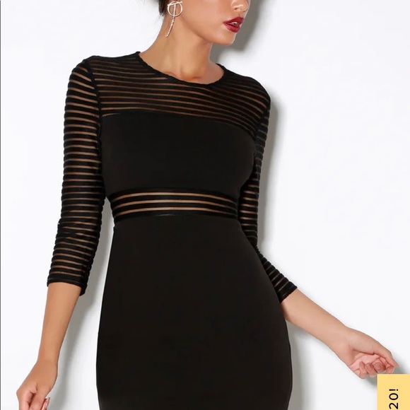 Lulus Dresses & Skirts - Lulus Perfect Bodycon Mesh Little Black Dress